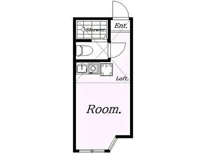 ユナイト市場ボンヴォヤージュ(ワンルーム/1階)の間取り写真