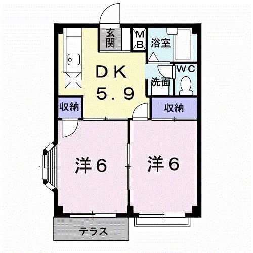 デパートメントアラキ(2DK/1階)の間取り写真