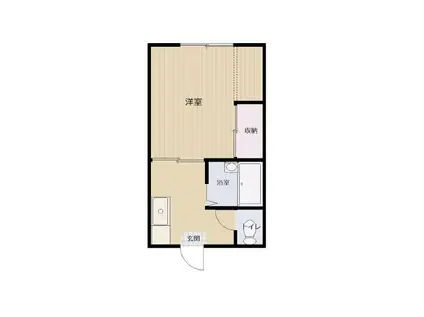 ハートフォード(1K/2階)の間取り写真