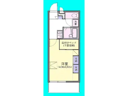 近鉄大阪線 五位堂駅 徒歩8分 3階建 築24年(1K/1階)の間取り写真
