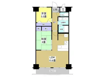 日神パレステージ浜松(2LDK/3階)の間取り写真