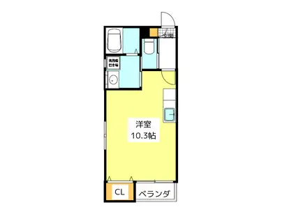 コーラルヒルズ(ワンルーム/1階)の間取り写真