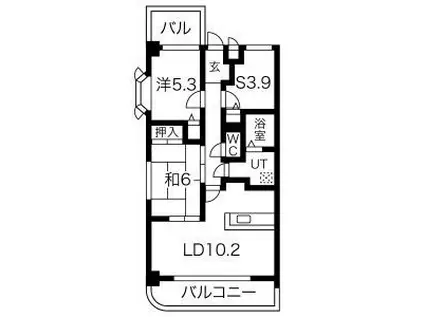 サニーシャトー(2SLDK/4階)の間取り写真