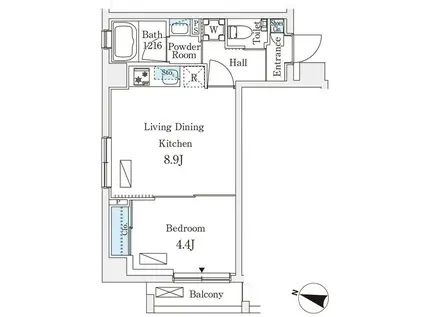 フルハウス飯田橋(1LDK/1階)の間取り写真