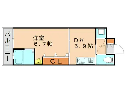NO.47 PROJECT2100小倉駅(1DK/10階)の間取り写真