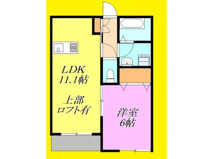 フィオーレ(1LDK/1階)の間取り写真