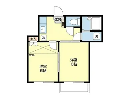 ファーストライフ平塚南原(2K/2階)の間取り写真