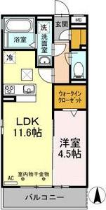 パステル一宮(1LDK/1階)の間取り写真