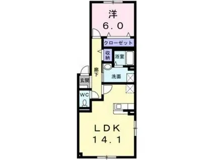 ラリュールII(1LDK/2階)の間取り写真
