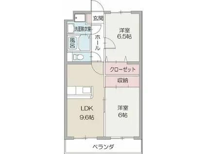 エクセレントM2(2LDK/1階)の間取り写真