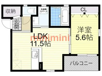 ルシアコート柳川(1LDK/2階)の間取り写真