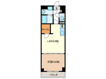 S-FORT津新町(1LDK/10階)の間取り写真