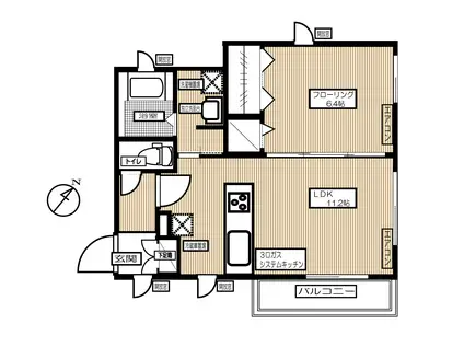 Nハウス(1LDK/2階)の間取り写真