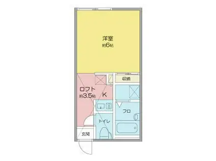 EXEO横越中央(ワンルーム/1階)の間取り写真