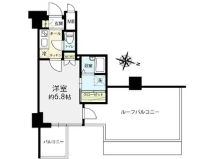 ヴィーダ033(1K/5階)の間取り写真