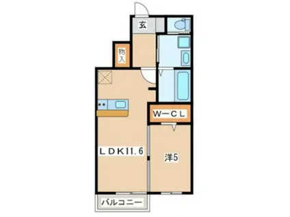 ノイ スペース(1LDK/1階)の間取り写真