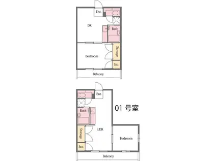 ベレーザ(1DK/2階)の間取り写真