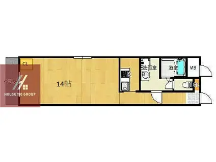 朝日プラザアドヴァンス淡路(1K/4階)の間取り写真