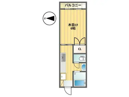 クウエストスクエア(1K/1階)の間取り写真