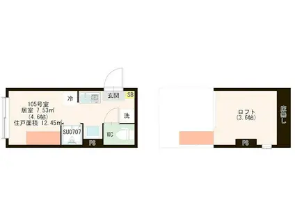 CORE STYLE板橋(ワンルーム/1階)の間取り写真