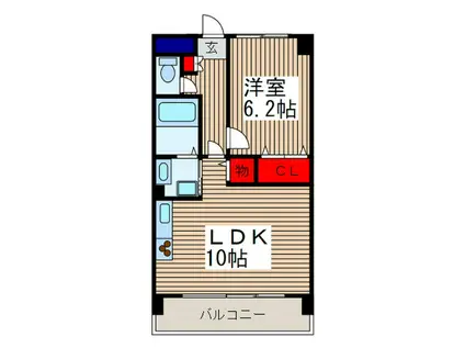 SOLEADO武蔵浦和(1LDK/3階)の間取り写真