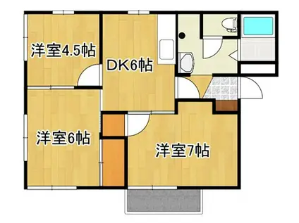 フレグランス河野 A棟(3DK/1階)の間取り写真