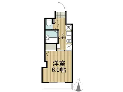 ハイツベルスプリング(1K/4階)の間取り写真