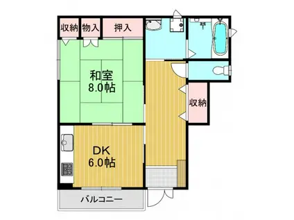 坂本マンション(1DK/1階)の間取り写真