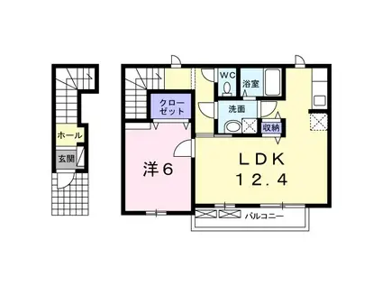 サンテール(1LDK/2階)の間取り写真