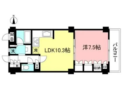 アバンダントII(1LDK/1階)の間取り写真