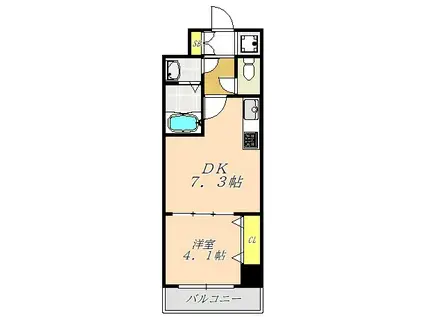 ONE ROOF FLAT TENJINBASHI(1DK/8階)の間取り写真