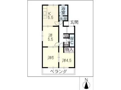 メゾンやよい(3DK/2階)の間取り写真