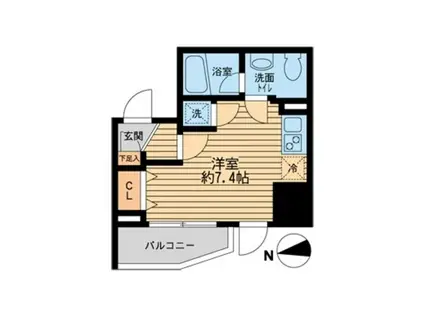 ライブコート草加(ワンルーム/10階)の間取り写真