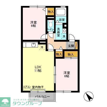 アネックス壱番館(2LDK/2階)の間取り写真