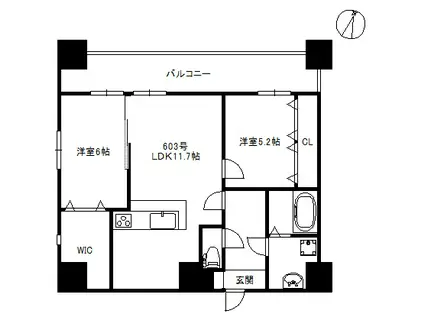 アリエス学研都市II 568(2LDK/7階)の間取り写真