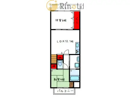 GREENCOATII番館(2LDK/2階)の間取り写真