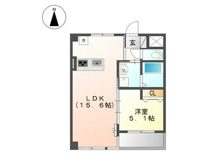 フォレ・ヴィクトワール(1LDK/3階)の間取り写真