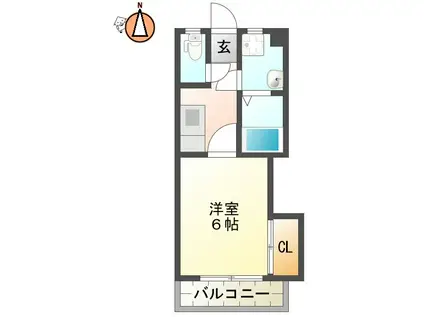 アトリエ蔵本(1K/4階)の間取り写真