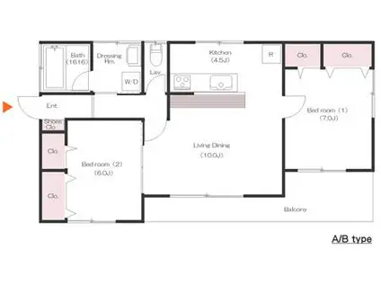 LINEA(2LDK/1階)の間取り写真
