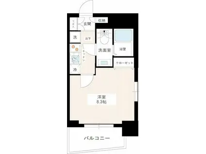 MAXIV一之江(1K/3階)の間取り写真