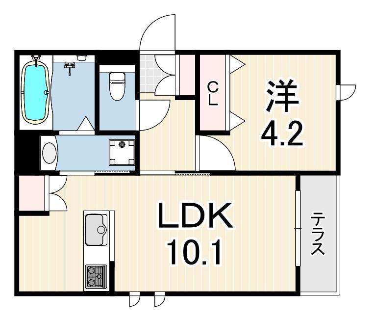 URBAN RISM COURT 西宮北口(1LDK/1階)の間取り写真