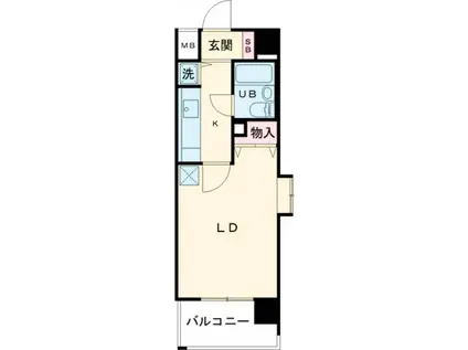 トーカンマンション浜田町(1K/2階)の間取り写真
