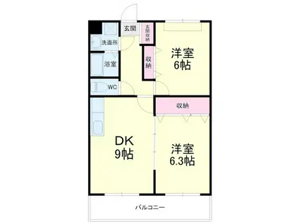 ブライトタイムII(2DK/4階)の間取り写真