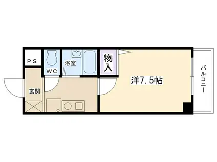 ウエストパレス(1K/3階)の間取り写真