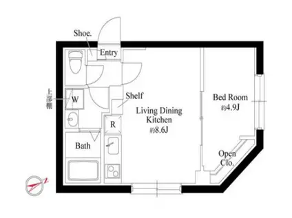 カーサピアッツァ西日暮里(1LDK/2階)の間取り写真