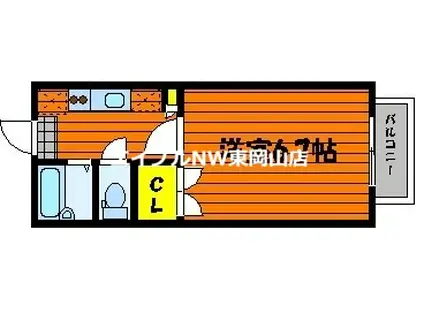 セイル94(1K/2階)の間取り写真