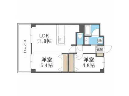 クリスタルヴィラII(2LDK/2階)の間取り写真