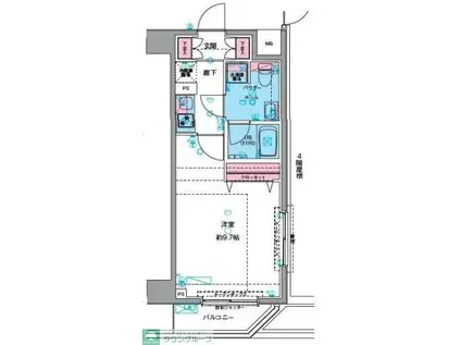 GENOVIA押上SKYGARDEN(1K/5階)の間取り写真