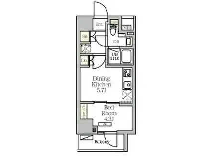 NOGATA RESIDENCE(1DK/1階)の間取り写真