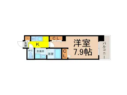 パルティール金山アネックス(1K/6階)の間取り写真